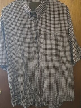 Classic Men's Short-Sleeve Button-Down Check Shirt - Burgundy/White